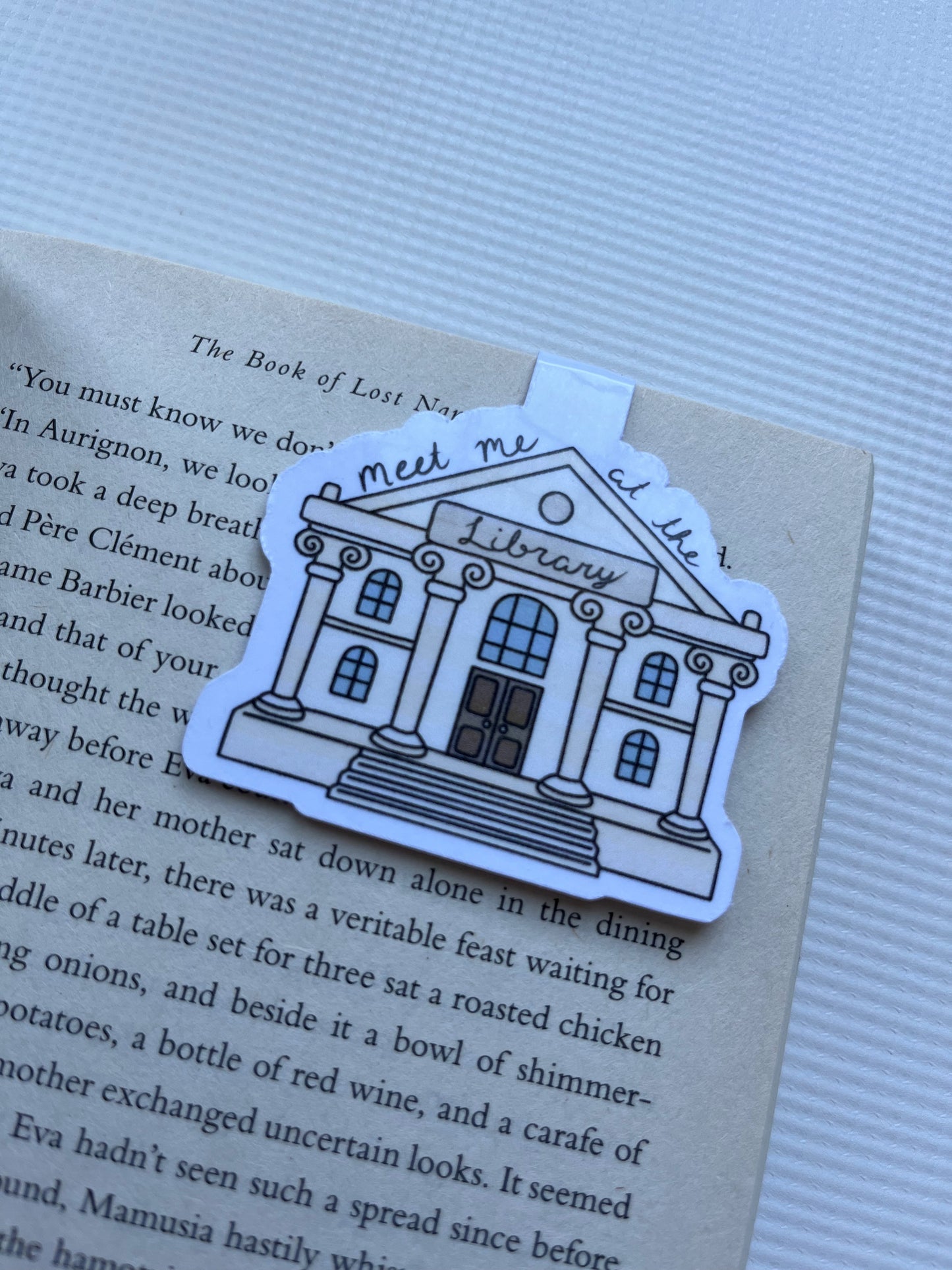 Meet me at the library magnetic bookmark