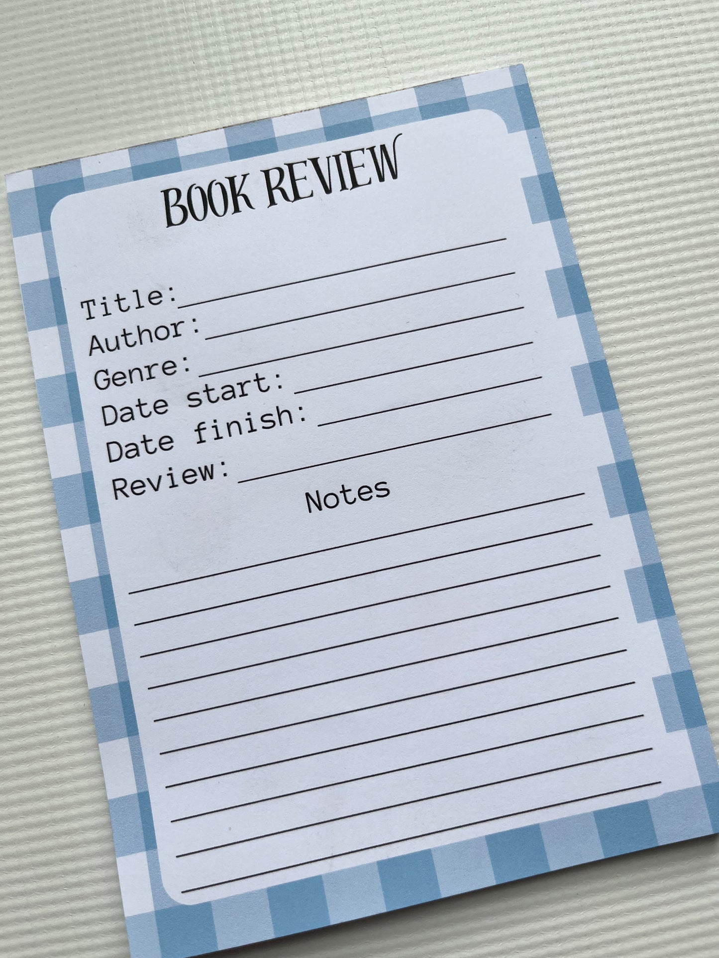 Book Review Notepad