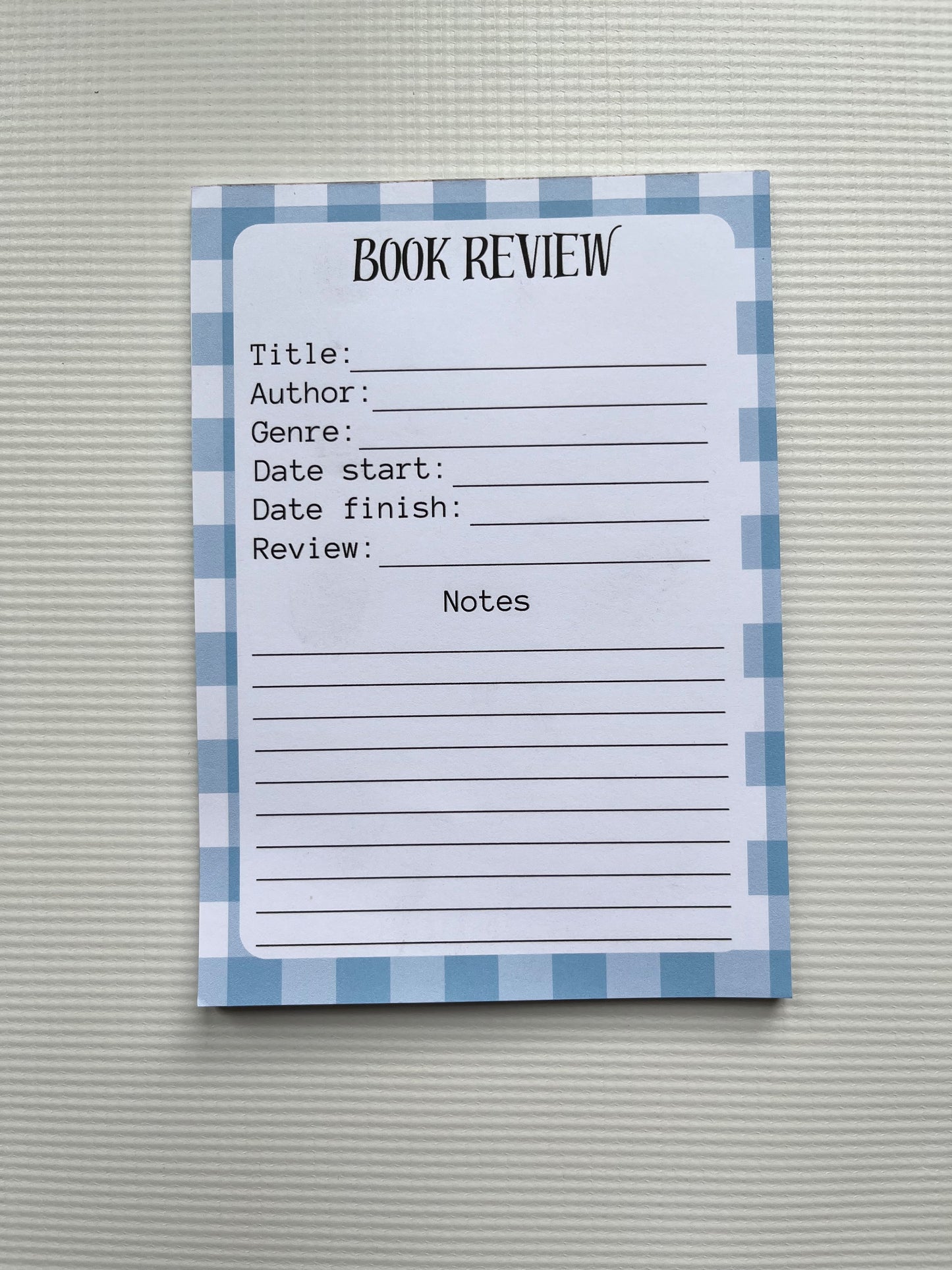 Book Review Notepad