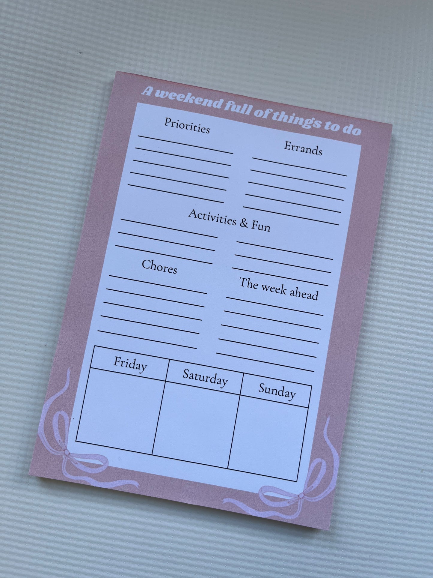 A weekend full of things to do weekend planner