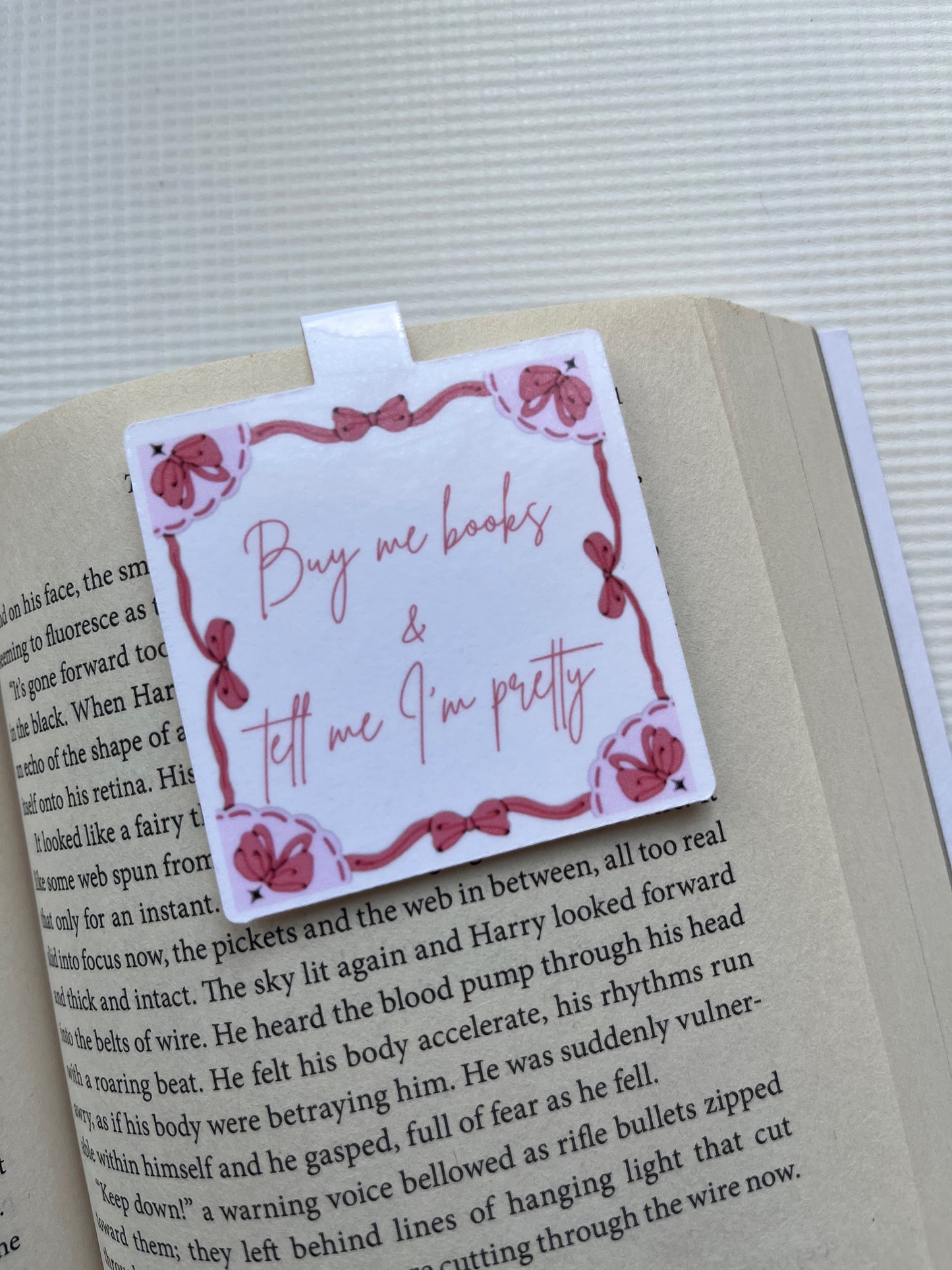 Buy me books and tell me I’m pretty magnetic bookmark