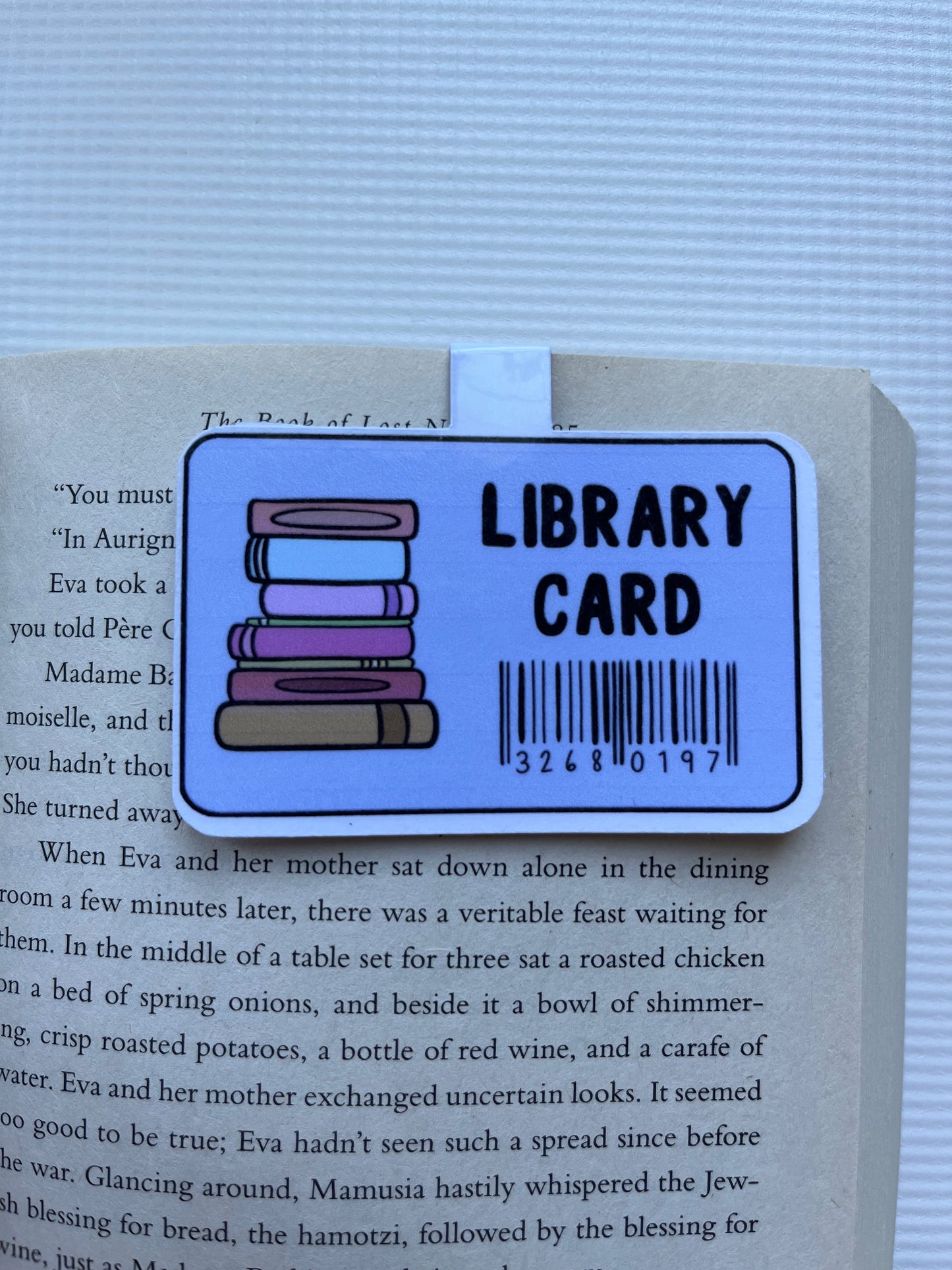 Library card magnetic bookmark
