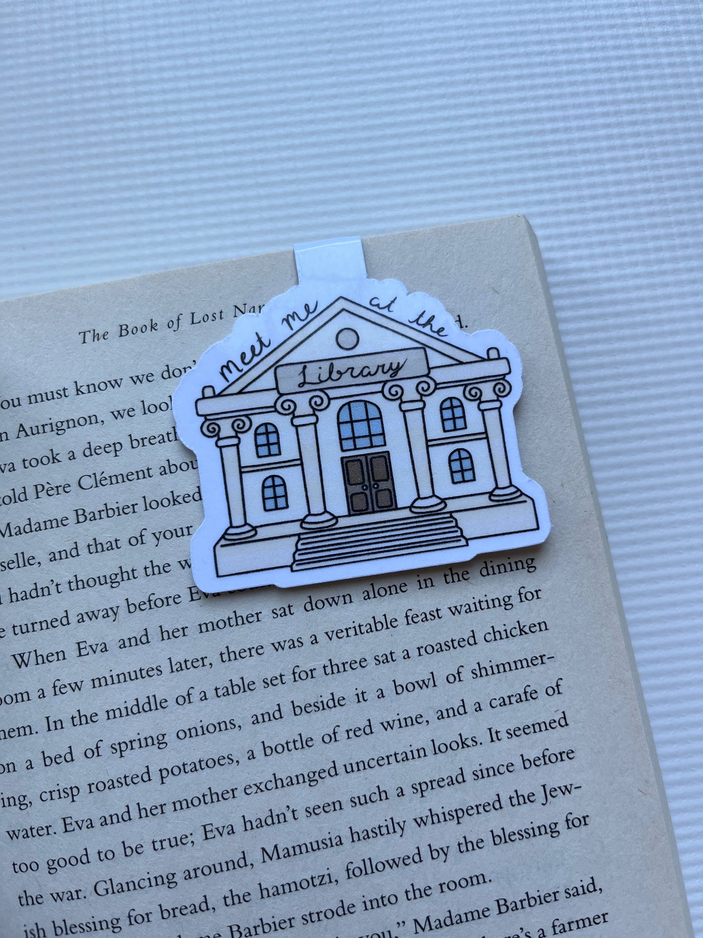 Meet me at the library magnetic bookmark