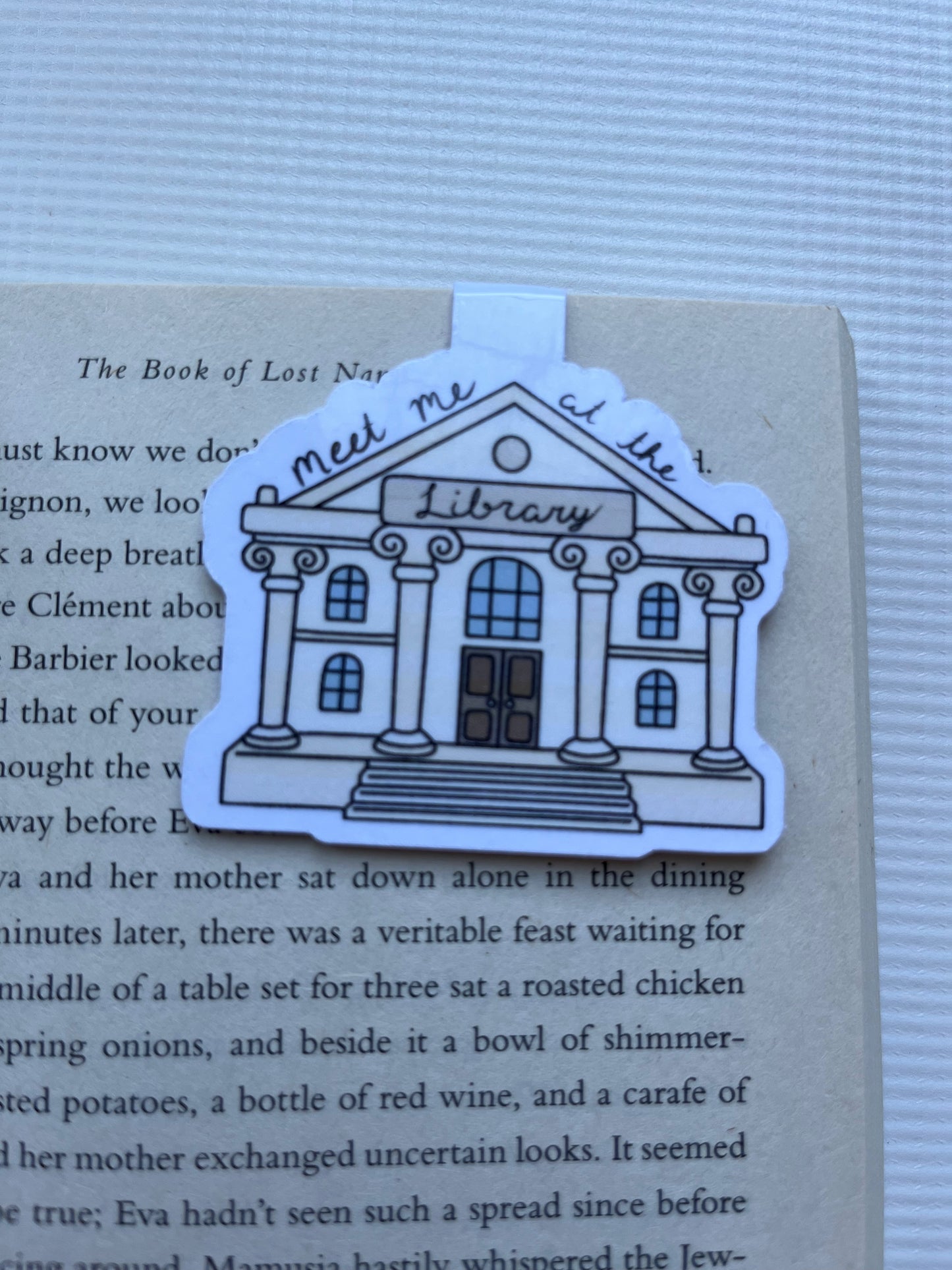 Meet me at the library magnetic bookmark