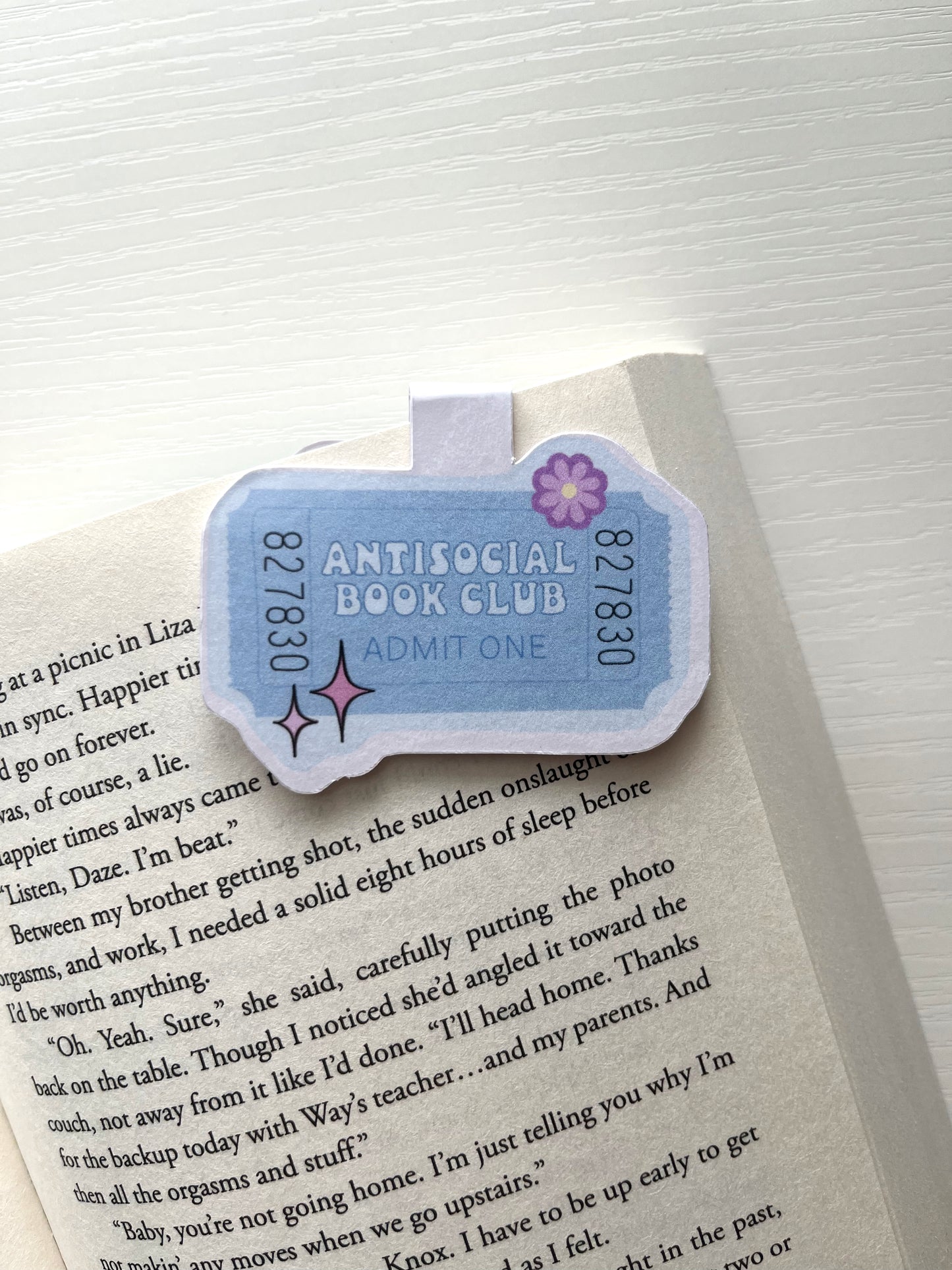 Antisocial book club magnetic bookmark