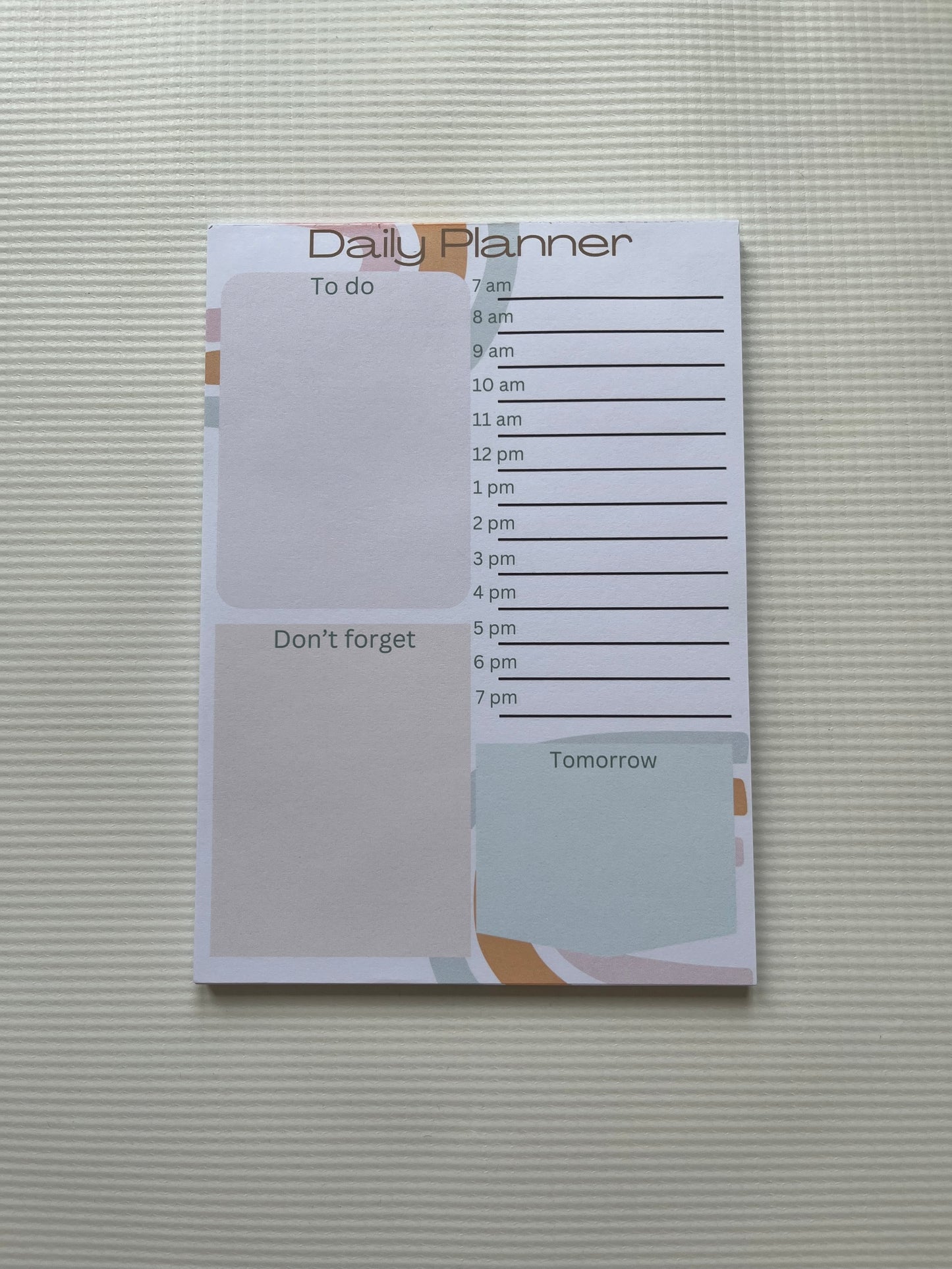 Rainbow daily planner notepad