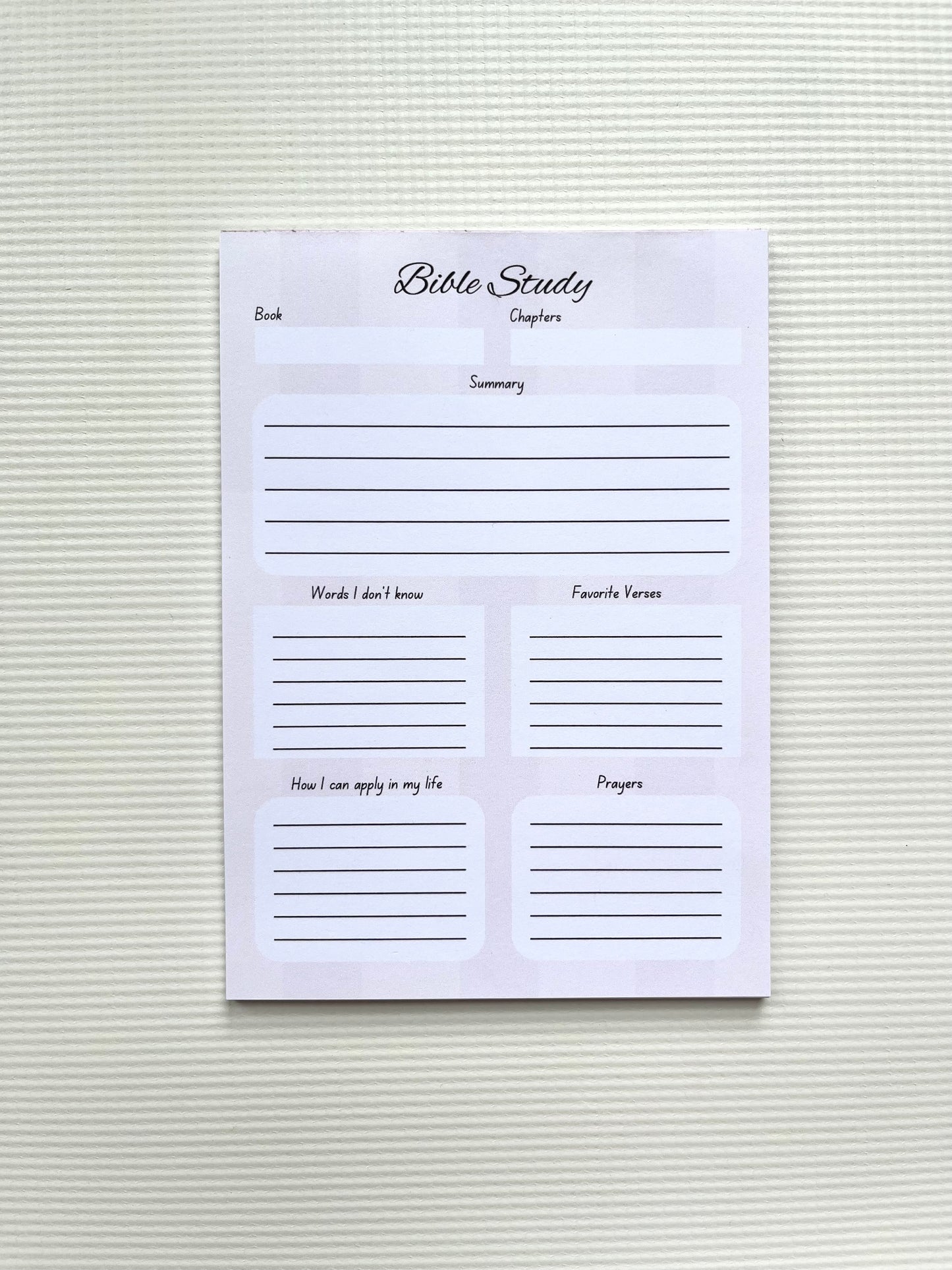 Bible study notepad