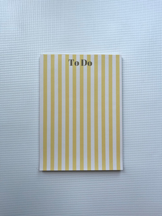 Yellow striped to do list notepad