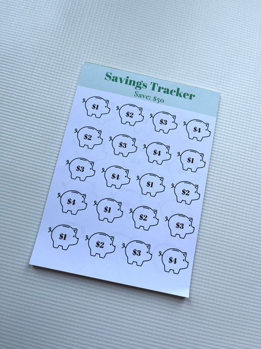 Savings tracker notepad